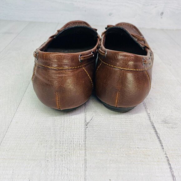 B.O.C. Womens CAROLANN Brown Leather Bow Slip On Flats Loafer Shoes Size 8 W - Picture 5 of 16
